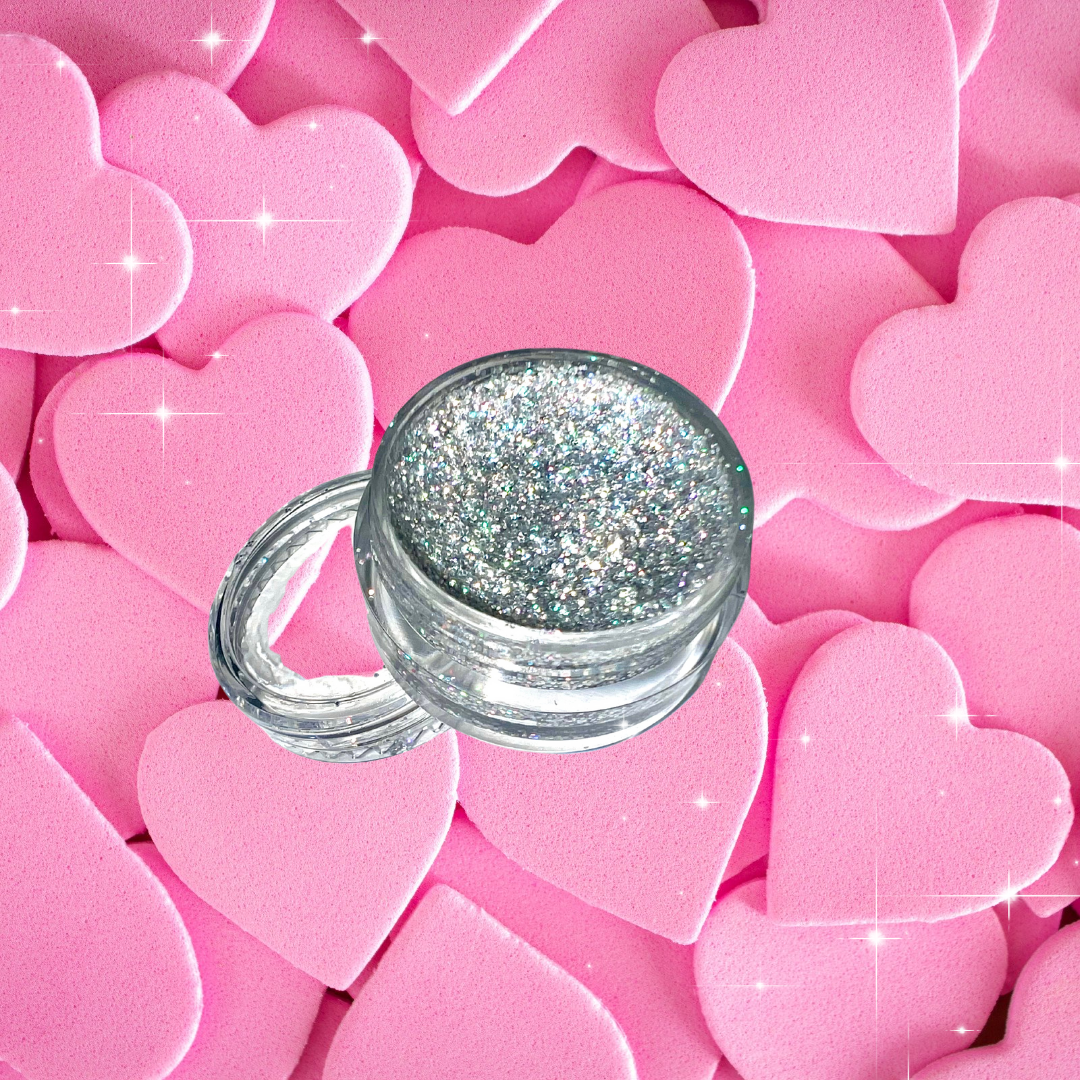 Sombra shining glitter plateada